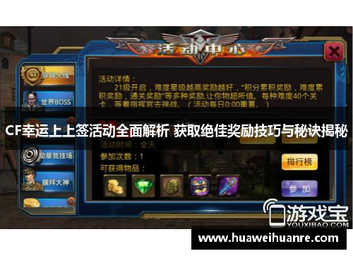 CF幸运上上签活动全面解析 获取绝佳奖励技巧与秘诀揭秘 CF幸运上上签活动全面解析 获取绝佳奖励技巧与秘诀揭秘